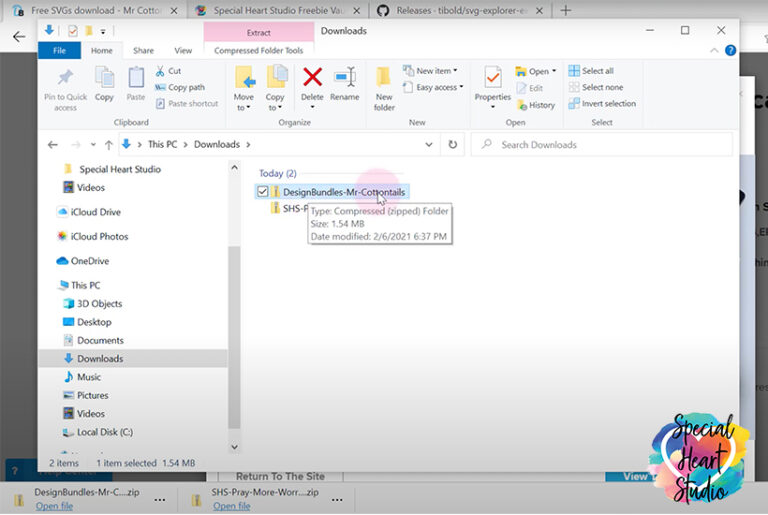 How To Unzip And View SVG Files in Windows 10 Special Heart Studio