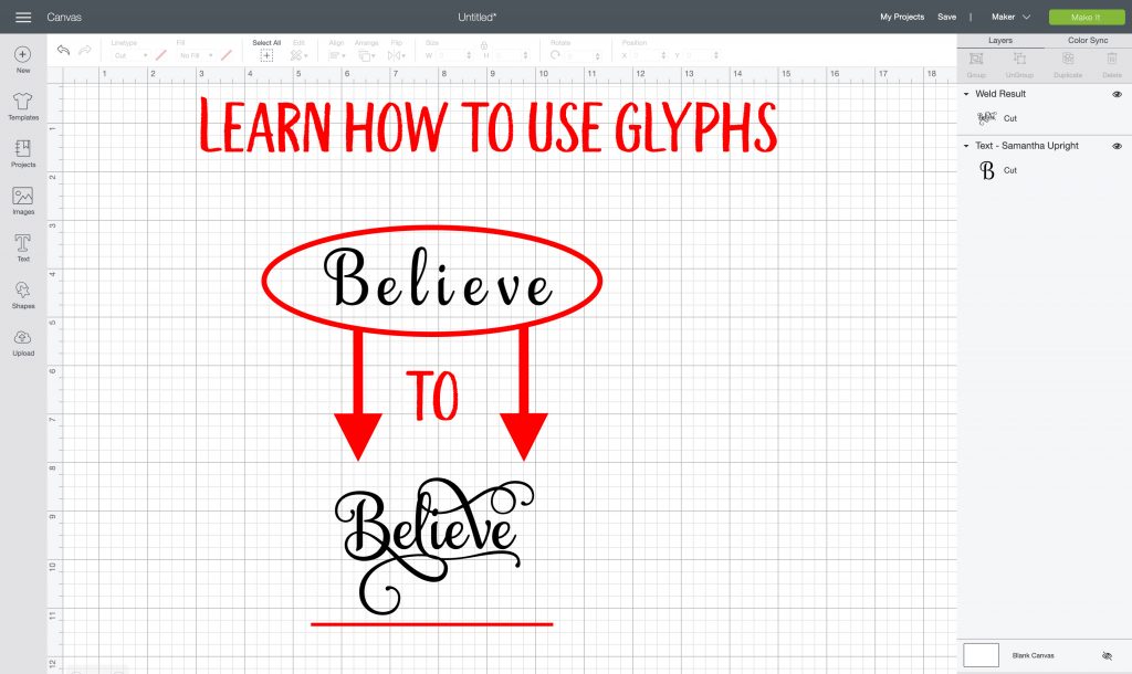 font glyphs alternates