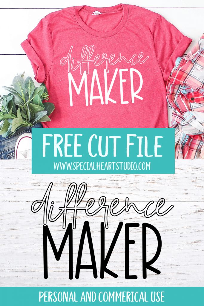 Download Difference Maker Free Svg File Special Heart Studio Cut Files Crafts And Fun