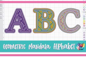 Layered Geometric A B C on Cricut Design Space Screen