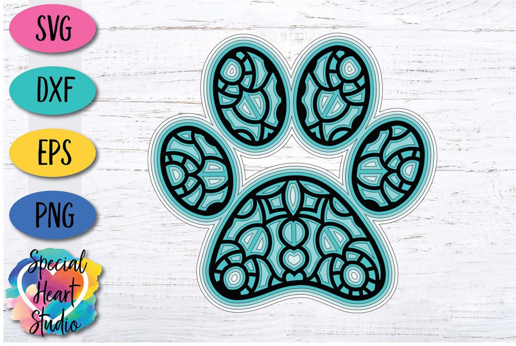 Layered Dog Paw Mandala Svg Free Printable - Layered SVG ...