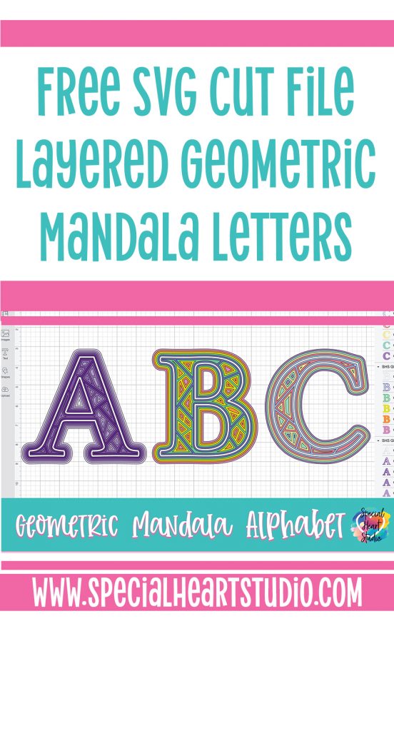 Download Layered Geometric Alphabet Free Svg Cut File Special Heart Studio SVG, PNG, EPS, DXF File