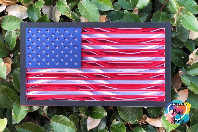 LAYERED AMERICAN FLAG &ndash; FREE CUT FILE