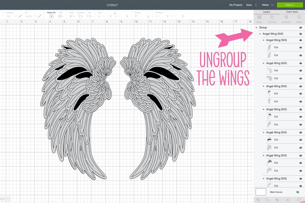 Download Layered Angel Wings Cut File Special Heart Studio