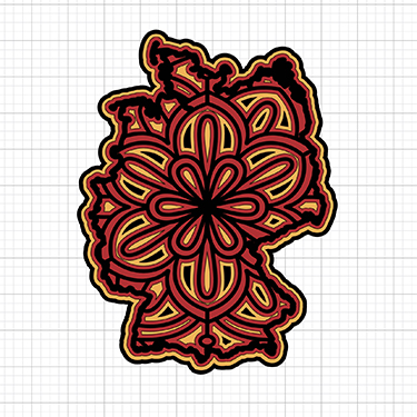  GERMANY  LAYERED  MANDALA FREE CUT  FILE Special Heart 