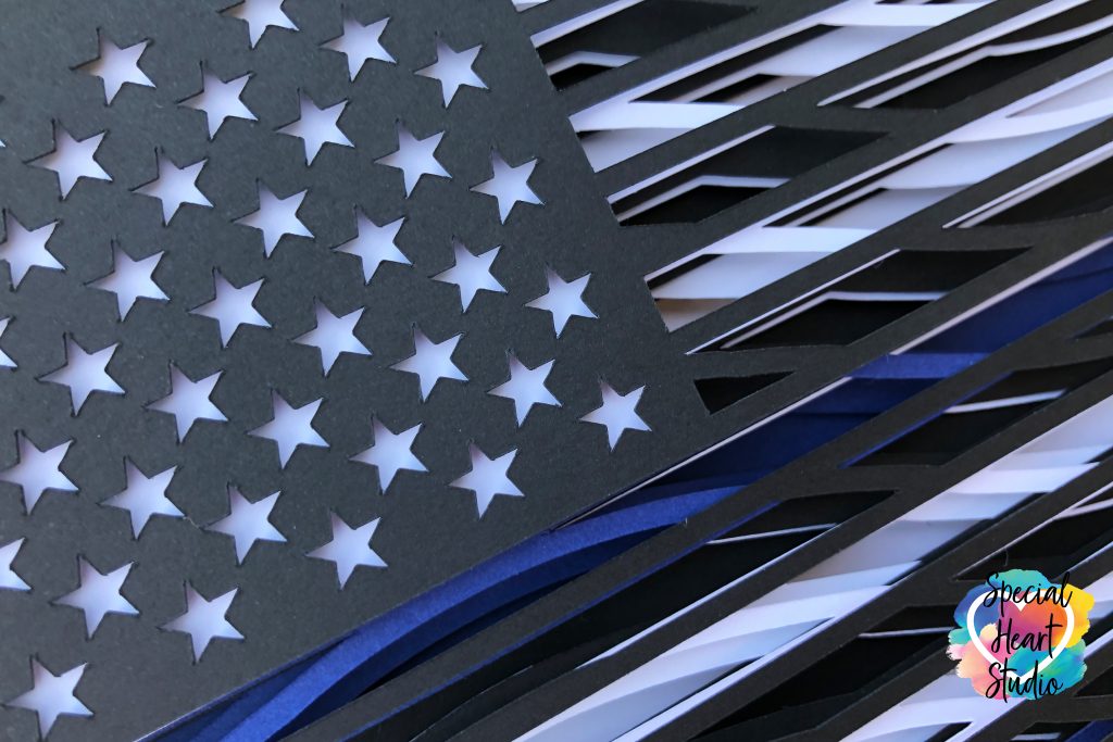 Layered Thin Blue Line Flag Cut File Special Heart Studio