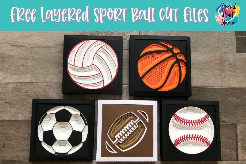 Five Free Sports Ball Layered Svg Cut Files Special Heart Studio Cut Files Crafts And Fun