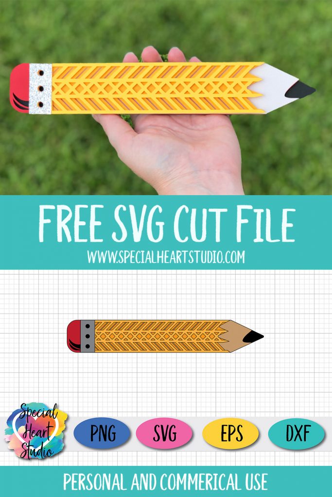 Download Free Layered Pencil Cut File Special Heart Studio