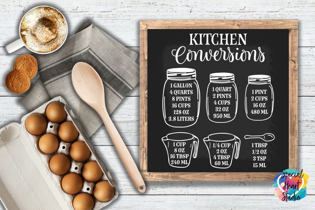 Download Kitchen Conversion Chart Free Cut File SVG, PNG, EPS, DXF File