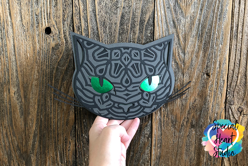 Layered Black Cat Mandala Free Halloween Cut File