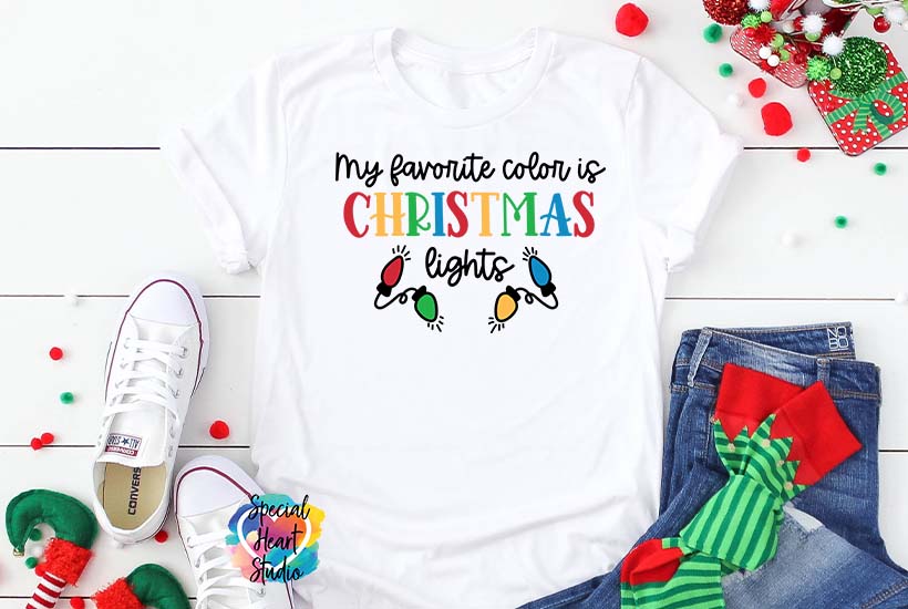 MY FAVORITE COLOR IS CHRISTMAS LIGHTS – FREE CHRISTMAS CUT FILE