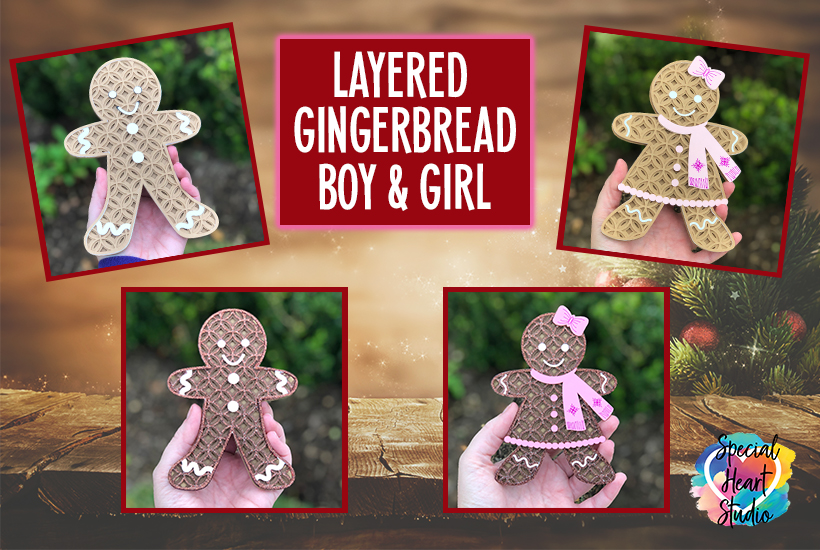 LAYERED GINGERBREAD BOY AND GINGERBREAD GIRL