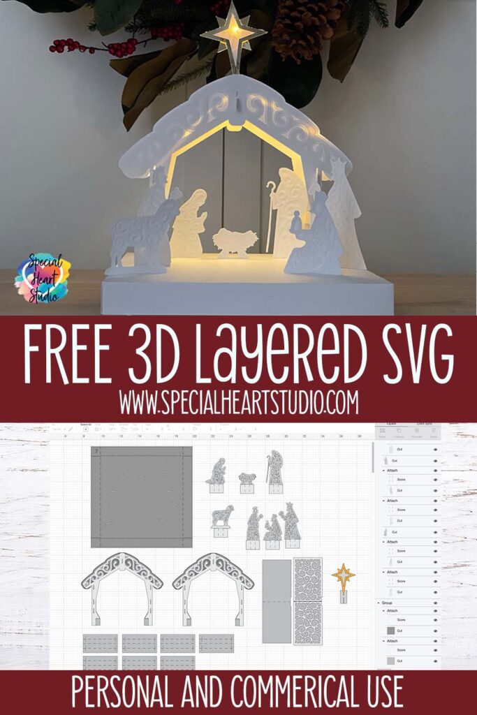 3d Layered Nativity Special Heart Studio Cut Files Crafts And Fun