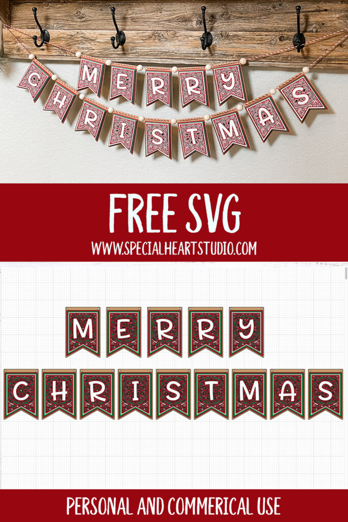 Download Layered Mandala Merry Christmas Banner Special Heart Studio